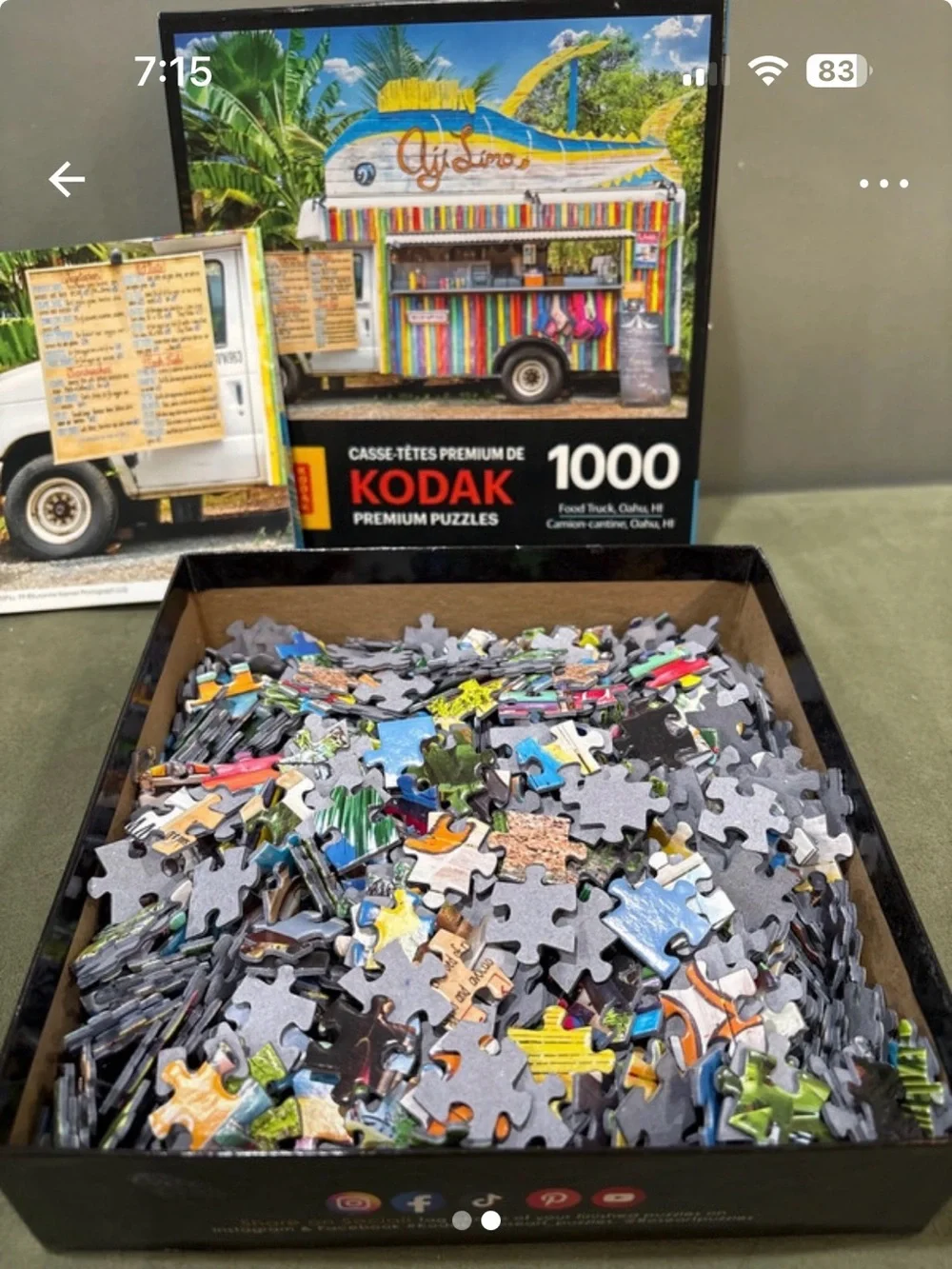 Kodak Colorful Striped Food Truck Puzzle - Blue Yellow Red Green